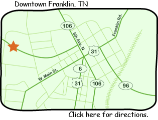 map of downtown franklin, tn